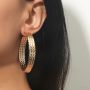 Girls Personalized alloy long drop-shaped earrings, fashionable niche design, sensual exaggerated earrings