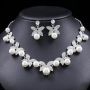 Jewelry set gemstone necklace literary retro medieval palace aesthetic internet celebrity necklace earrings set