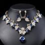 Jewelry set gemstone necklace literary retro medieval palace aesthetic internet celebrity necklace earrings set