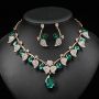 Jewelry set gemstone necklace literary retro medieval palace aesthetic internet celebrity necklace earrings set